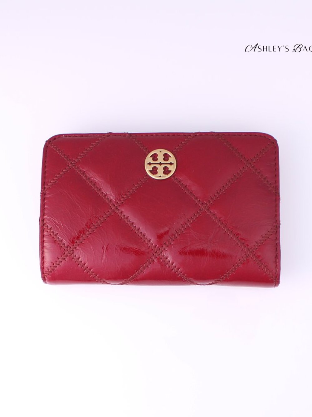 Tory Burch Willa Shine Medium Wallet In Sorrel